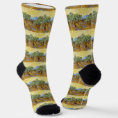 Van Gogh Olive Trees Yellow Sun Sky Malerei Socken (Gewinkelt)