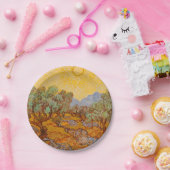 Van Gogh Olive Trees Yellow Sun Sky Pappteller (Party)