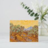 Van Gogh Olive Trees Yellow Sun Sky Postkarte (Stehend Vorderseite)