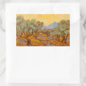 Van Gogh Olive Trees Yellow Sun Sky Rechteckiger Aufkleber (Tasche)