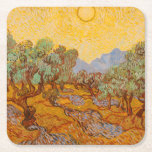 Van Gogh Olive Trees Yellow Sun Sky Rechteckiger Pappuntersetzer<br><div class="desc">Vincent Van Gogh Olivenbäume mit gelbem Himmel und Sonne - Dieses beeindruckende Gemälde von Van Gogh zeigt Olivenbäume mit gelber Sonne und Himmel.</div>