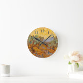 Van Gogh Olive Trees Yellow Sun Sky Runde Wanduhr (Zuhause)