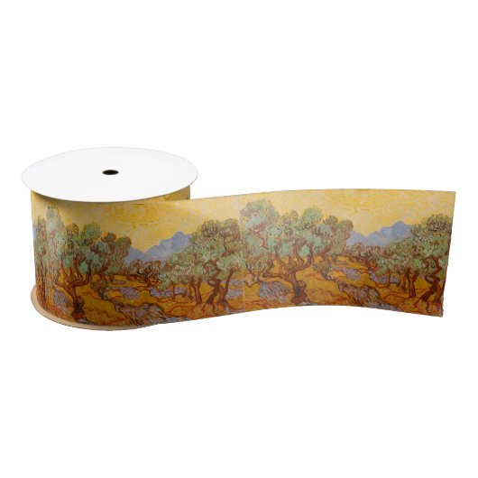 Van Gogh Olive Trees Yellow Sun Sky Satinband (Spule)