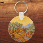 Van Gogh Olive Trees Yellow Sun Sky Schlüsselanhänger (Vorderseite)