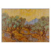 Van Gogh Olive Trees Yellow Sun Sky Schneidebrett (Vorderseite)