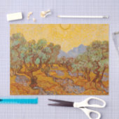 Van Gogh Olive Trees Yellow Sun Sky Seidenpapier (Handwerk)