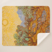 Van Gogh Olive Trees Yellow Sun Sky Sherpadecke (Vorderseite (Horizontal))