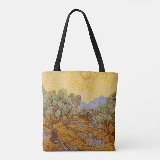 Van Gogh Olive Trees Yellow Sun Sky Tasche (Rückseite)