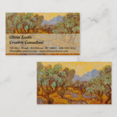 Van Gogh Olive Trees Yellow Sun Sky Visitenkarte (Vorne/Hinten)