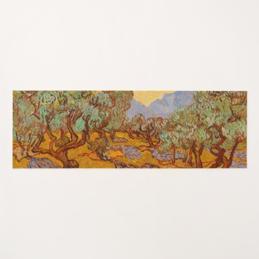 Van Gogh Olive Trees Yellow Sun Sky Yogamatte (Vorderseite (Horizontal))