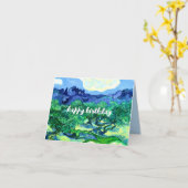 VAN GOGH "Olive Tress" Klassische Malerei Geburtst Karte (Gelbe Blume)