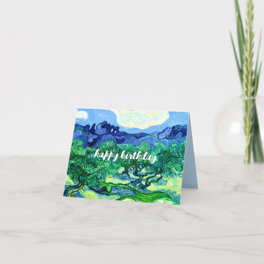 VAN GOGH "Olive Tress" Klassische Malerei Geburtst Karte (Vorderseite)