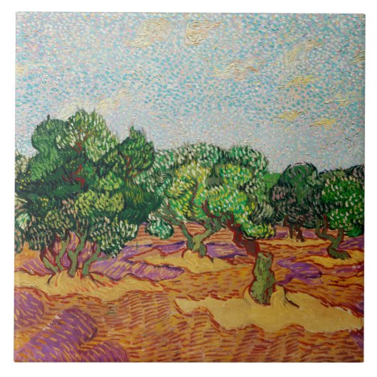 Van Gogh - Olivenbäume, Fliese (Vorderseite)