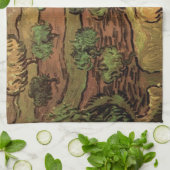 Van Gogh Olivenbäume gegen eine Steigung eines Hüg Geschirrtuch (Gefaltet)