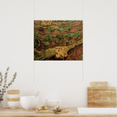 Van Gogh Olivenbäume gegen eine Steigung eines Hüg Poster (Küche)