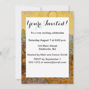 Van Gogh Olivenbäume Gelbe Sonne Himmel Einladung