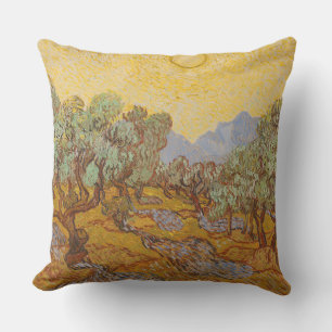 Van Gogh Olivenbäume Gelbe Sonne Himmel Kissen