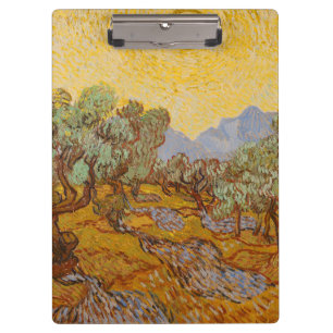 Van Gogh Olivenbäume Gelbe Sonne Himmel Klemmbrett