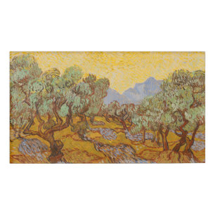 Van Gogh Olivenbäume Gelbe Sonne Himmel Namenschild