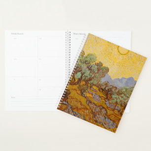 Van Gogh Olivenbäume Gelbe Sonne Himmel Planer