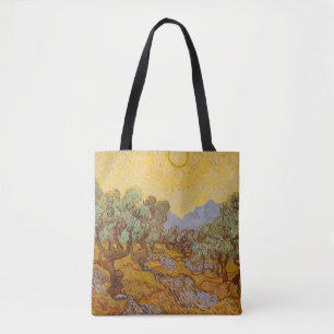 Van Gogh Olivenbäume Gelbe Sonne Himmel Tasche