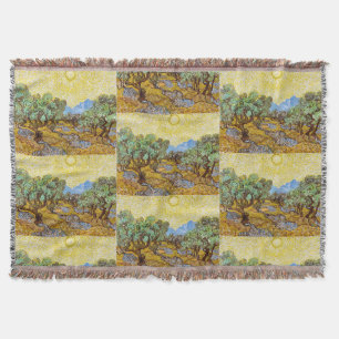 Van Gogh Olivenbäume - Goldene Sonne & Himmel Kuns Decke