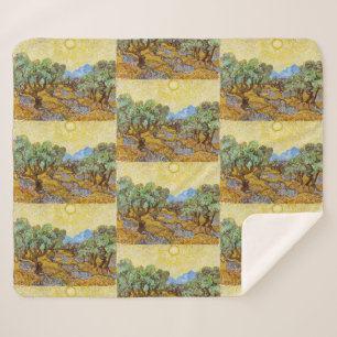 Van Gogh Olivenbäume - Goldene Sonne und Himmel Ku Sherpadecke