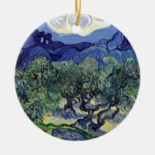 Van Gogh - Olivenbäume in einer bergigen Landschaf Keramikornament