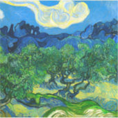 Van Gogh Olivenbäume in einer Bergwelt Aufkleber (Vorderseite)