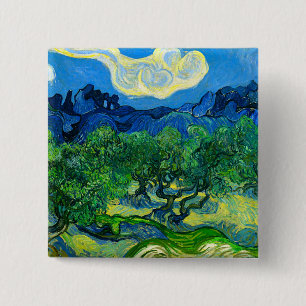 Van Gogh Olivenbäume in einer Bergwelt Button