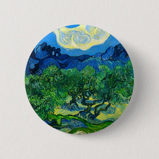 Van Gogh Olivenbäume in einer Bergwelt Button (Vorderseite)