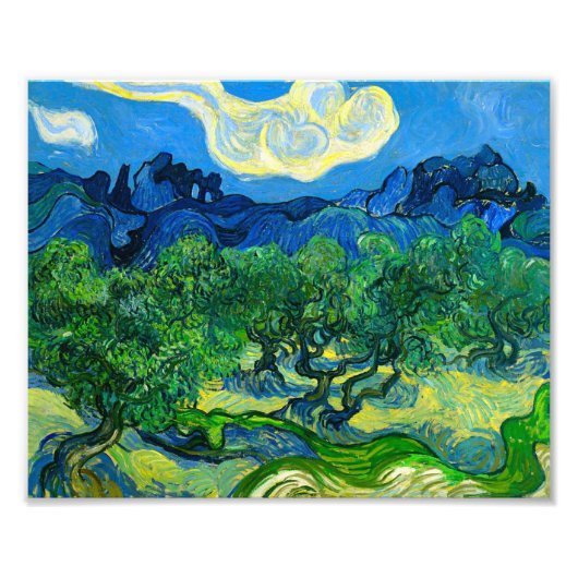 Van Gogh Olivenbäume in einer Bergwelt Fotodruck (Vorne)