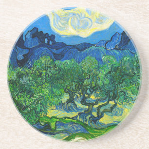 Van Gogh Olivenbäume in einer Bergwelt Getränkeuntersetzer