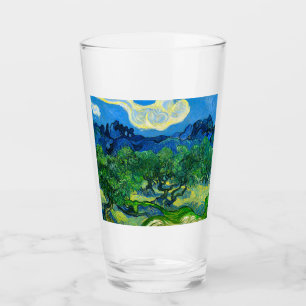Van Gogh Olivenbäume in einer Bergwelt Glas