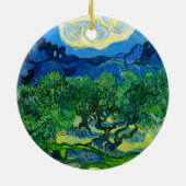 Van Gogh Olivenbäume in einer Bergwelt Keramik Ornament (Hinten)