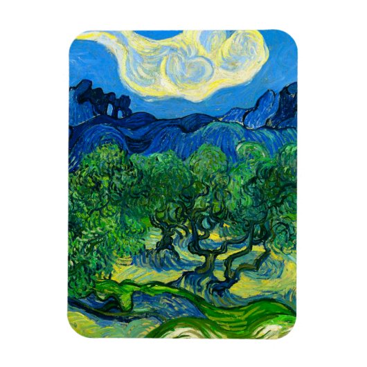 Van Gogh Olivenbäume in einer Bergwelt Magnet (Vertikal)