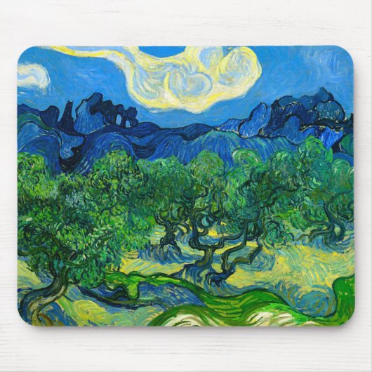 Van Gogh Olivenbäume in einer Bergwelt Mousepad (Vorne)