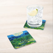 Van Gogh Olivenbäume in einer Bergwelt Rechteckiger Pappuntersetzer (Vor Ort)