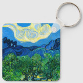 Van Gogh Olivenbäume in einer Bergwelt Schlüsselanhänger (Rückseite)
