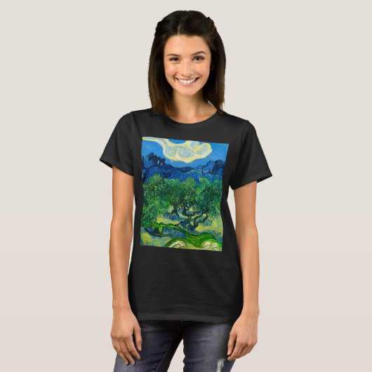 Van Gogh Olivenbäume in einer Bergwelt T-Shirt (Vorne ganz)