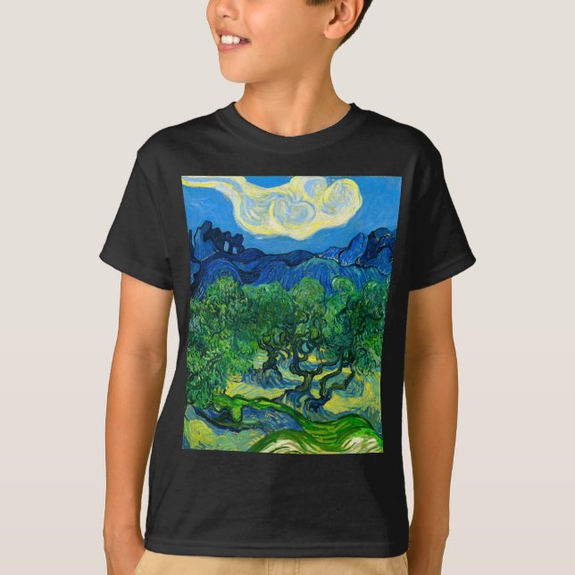 Van Gogh Olivenbäume in einer Bergwelt T-Shirt (Vorderseite)