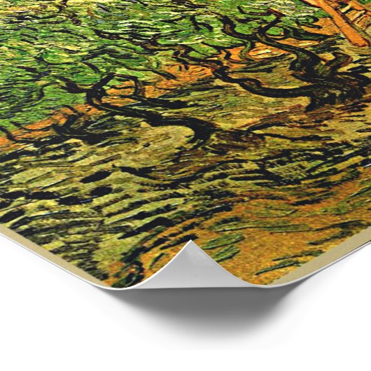 Van Gogh - Olivenbäume, Kunstmalerei, Poster (Ecke)