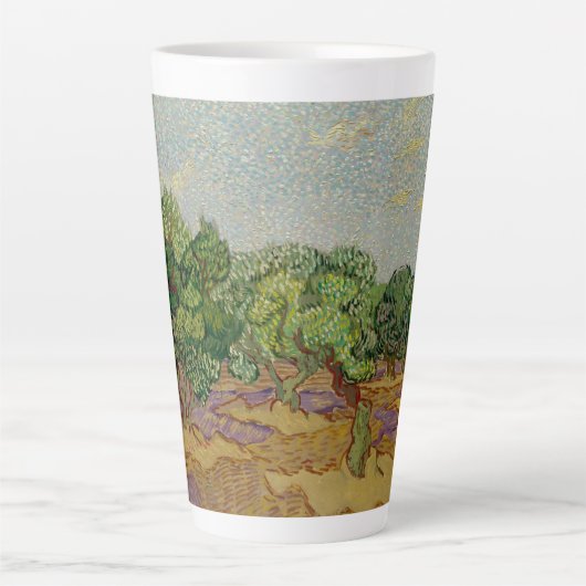 Van Gogh Olivenbäume Malerei Latte-Mug Milchtasse (Vorderseite)