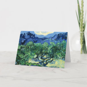 Van Gogh - Olivenbäume mit Alpilles im Hintergrund Karte