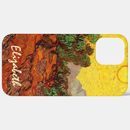Van Gogh Olivenbäume mit gelbem Himmel und Sonne Case-Mate iPhone Hülle (Rückseite / Rechts)