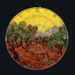 Van Gogh Olivenbäume mit gelbem Himmel und Sonne Dartscheibe<br><div class="desc">Olivenbäume mit gelbem Himmel und Sonne von Vincent van Gogh ist eine Vintage Kunst Post-Impressionismus Landschaft Natur Malerei. Eine Landschaft mit einem Obstbäumchen an einem heißen und sonnigen Sommertag. Es ist eine von mehr als einem Dutzend Olivenbäumen, die van Gogh während seines Aufenthalts im Süden Frankreichs gemalt hat. Über den...</div>