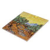 Van Gogh: Olivenbäume mit gelbem Himmel und Sonne Fliese (Seite)