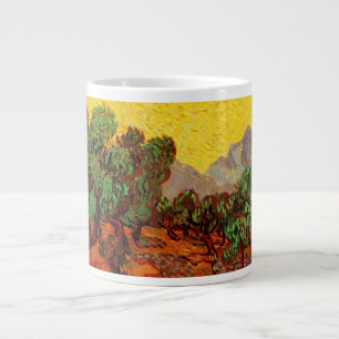 Van Gogh Olivenbäume mit gelbem Himmel und Sonne Jumbo-Tasse