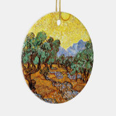 Van Gogh: Olivenbäume mit gelbem Himmel und Sonne Keramik Ornament (Rechts)