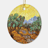 Van Gogh: Olivenbäume mit gelbem Himmel und Sonne Keramik Ornament (Links)